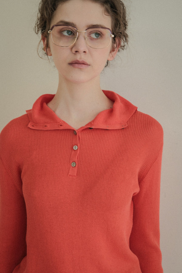 COCOCHI Rib Hooded Round Hem Pullover