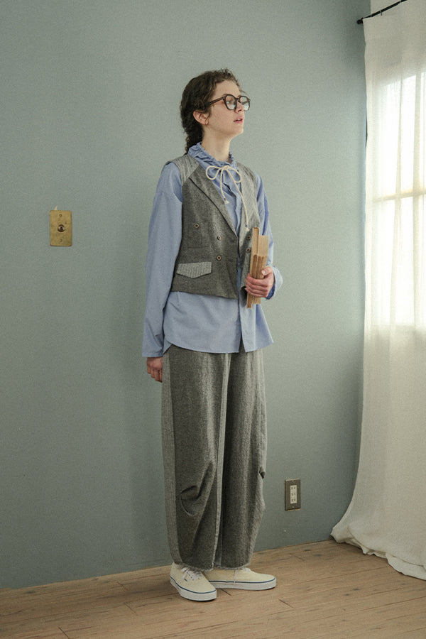 High Neck Paneled Shirt