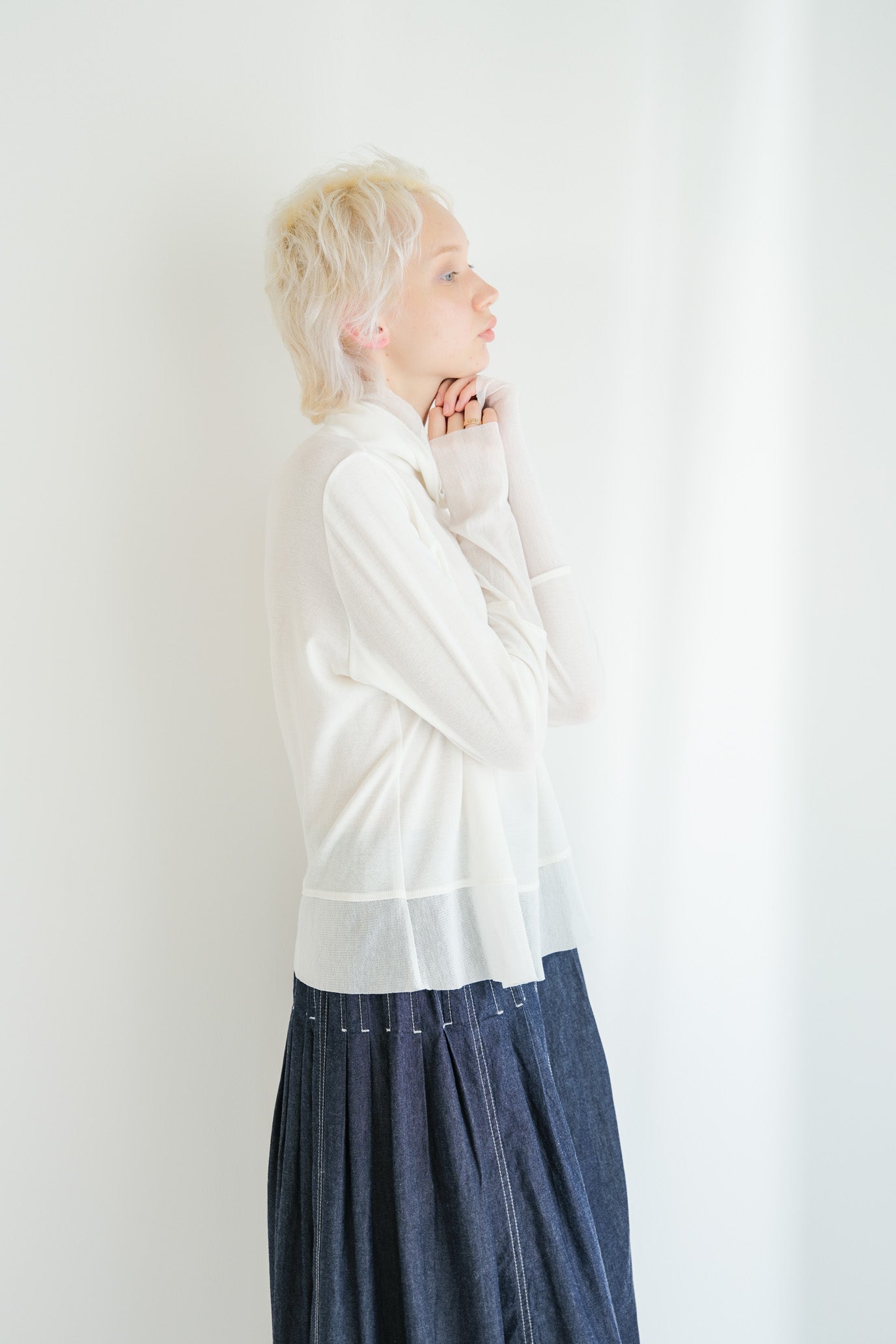 Double Tulle High Neck Inner Top