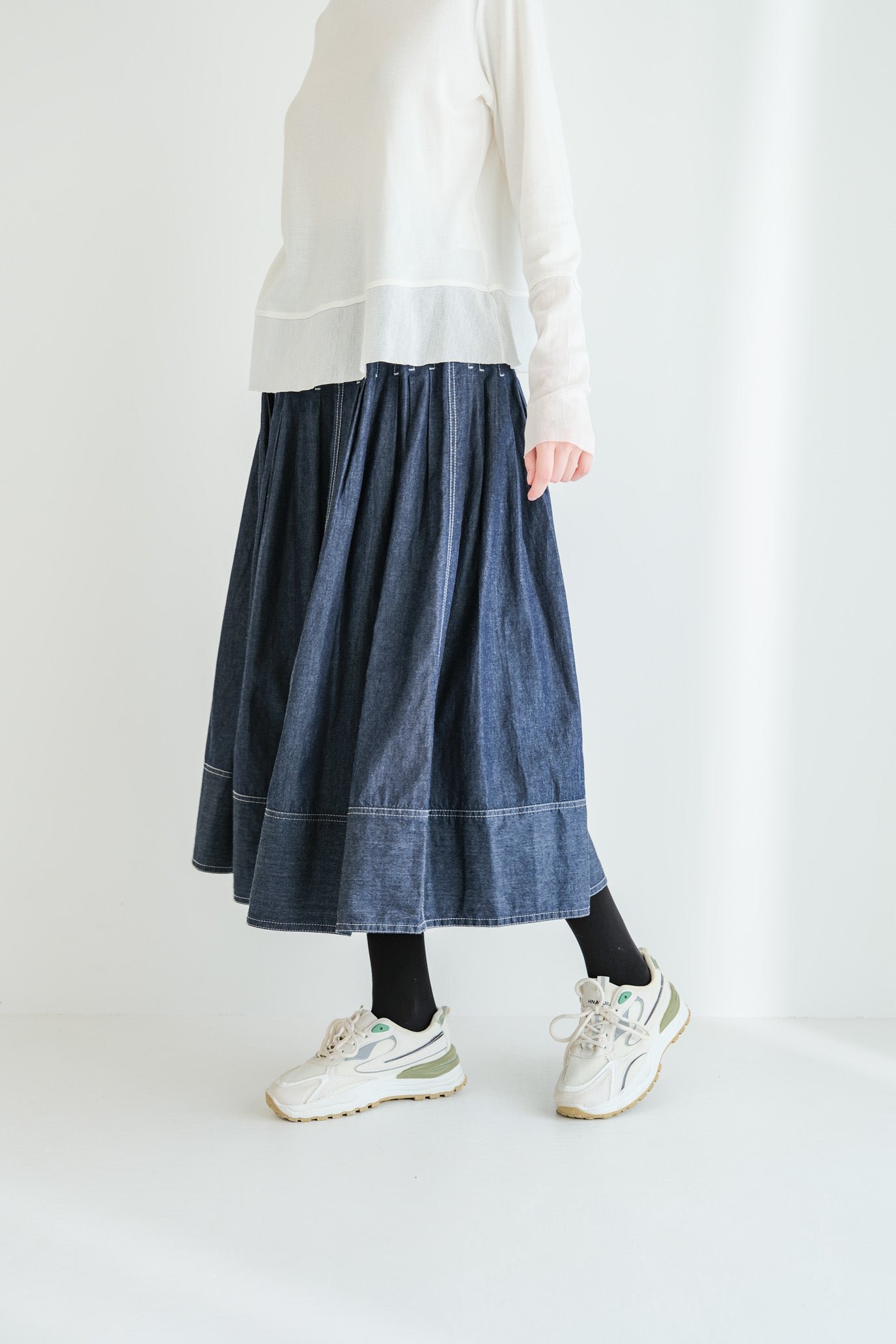 Denim Tuck Skirt