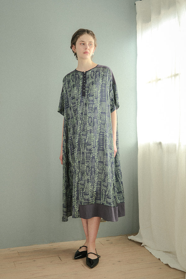 Cable Print Color-Block Dress