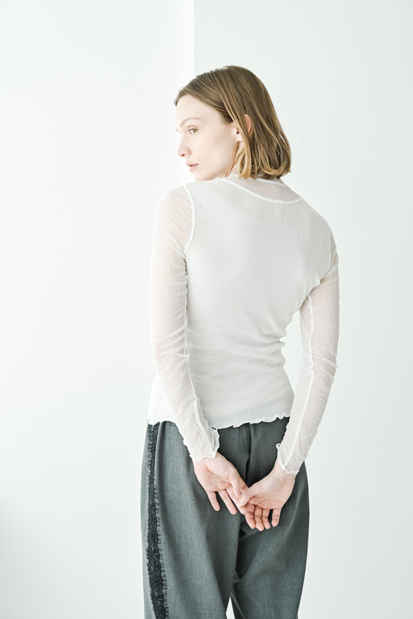 Mesh High Neck Pullover
