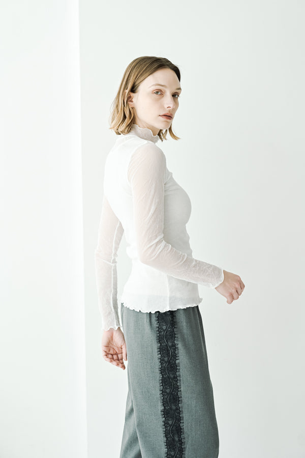 Mesh High Neck Pullover