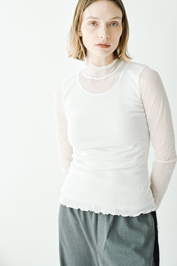 Mesh High Neck Pullover