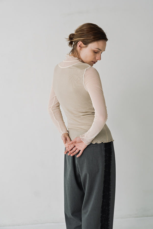 Mesh High Neck Pullover