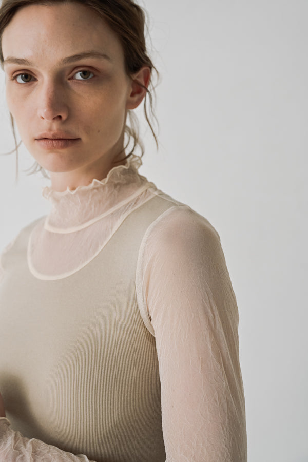Mesh High Neck Pullover