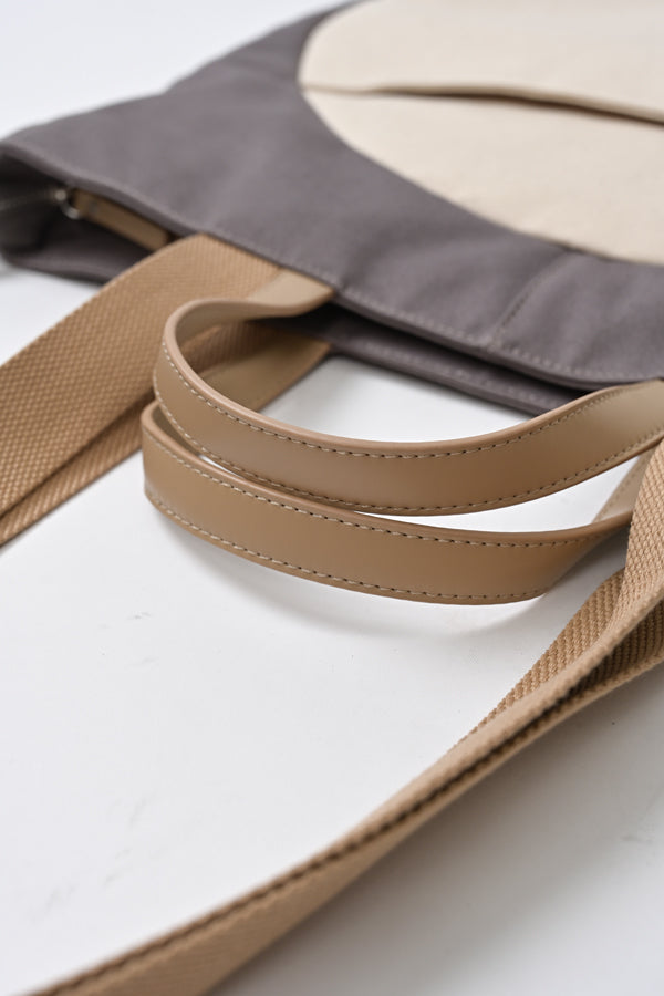 Round Motif Two-Tone 2-Way Bag