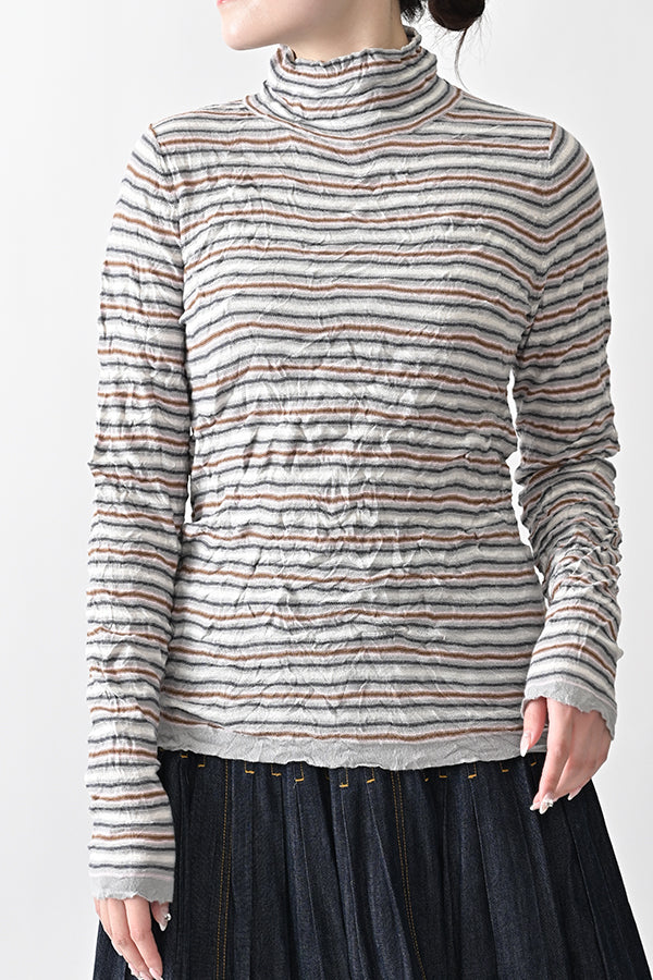 Crinkled Stripe Pullover