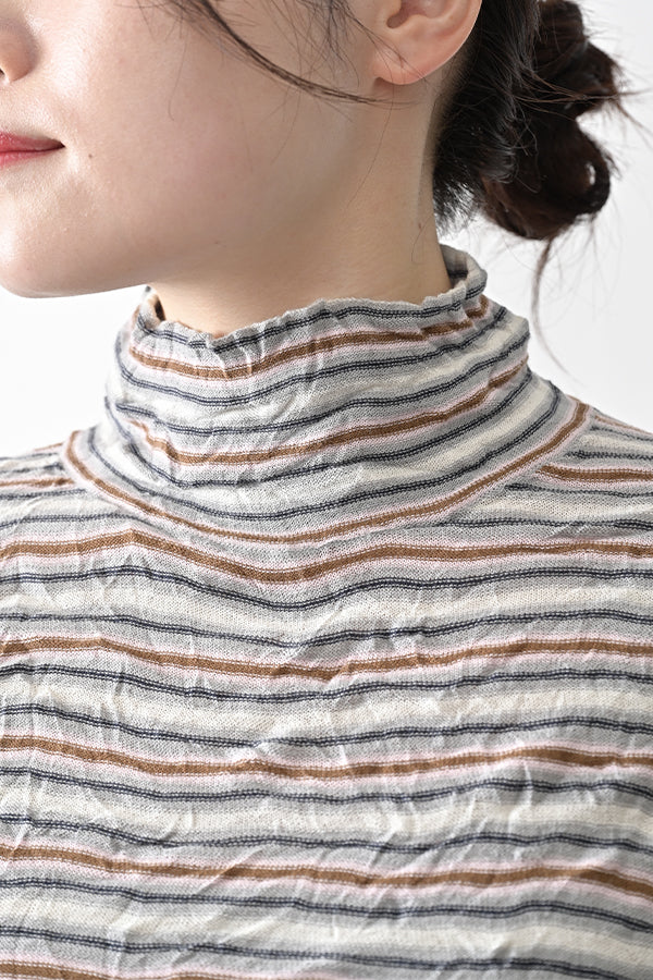 Crinkled Stripe Pullover