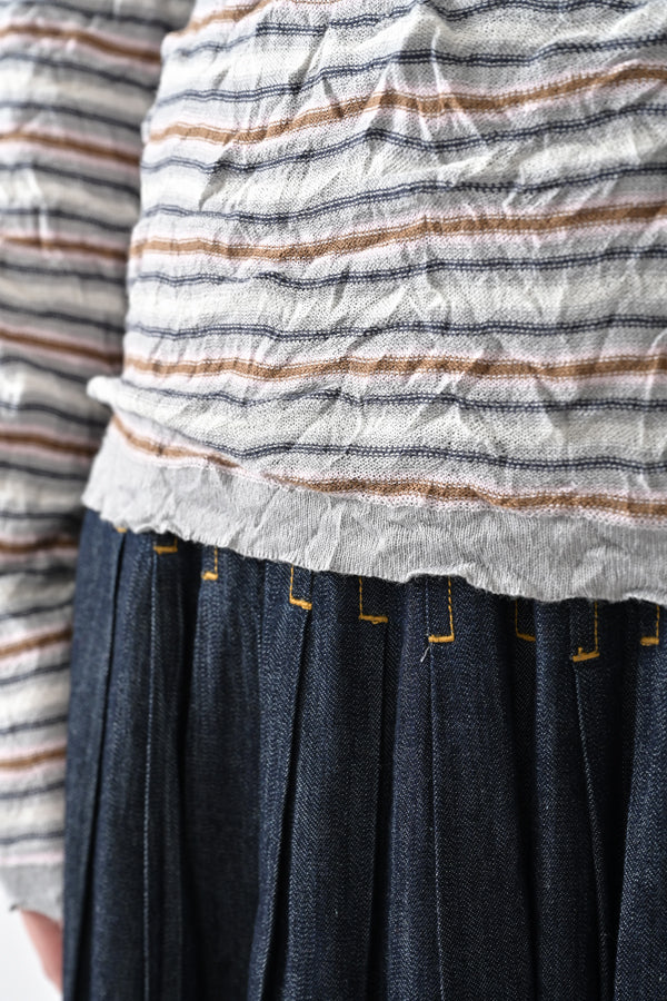 Crinkled Stripe Pullover