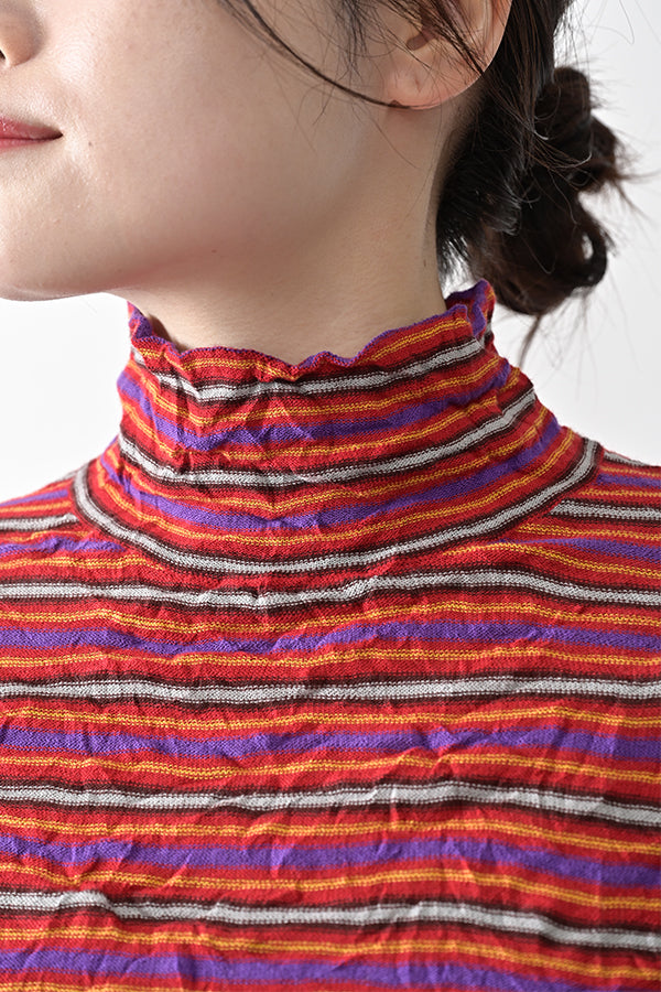 Crinkled Stripe Pullover