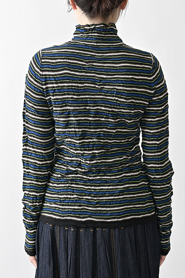 Crinkled Stripe Pullover