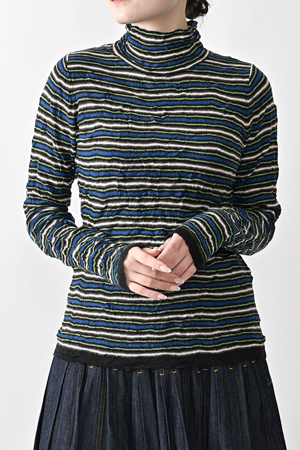 Crinkled Stripe Pullover