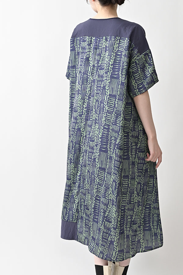 Cable Print Color-Block Dress
