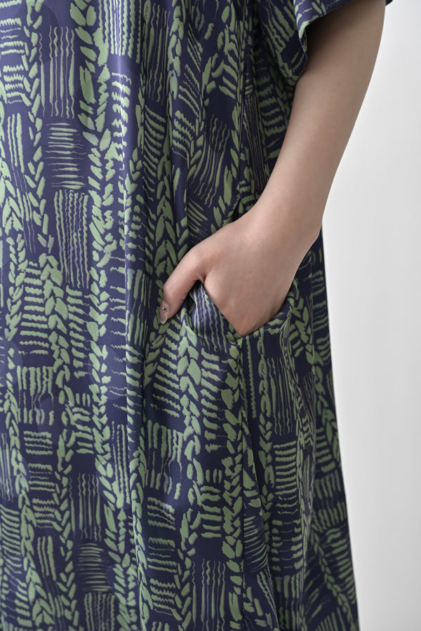 Cable Print Color-Block Dress