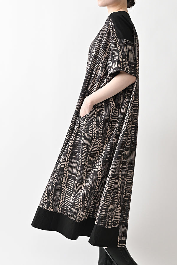 Cable Print Color-Block Dress