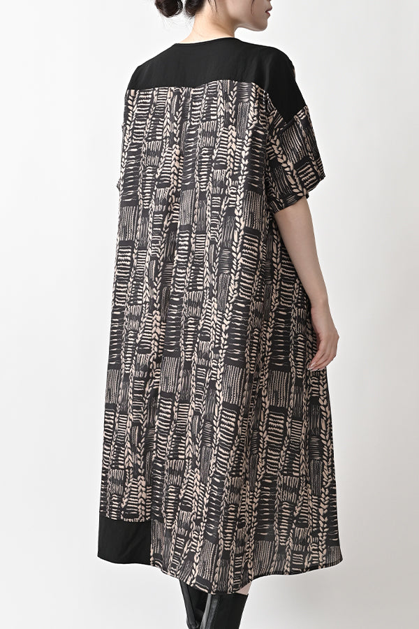 Cable Print Color-Block Dress