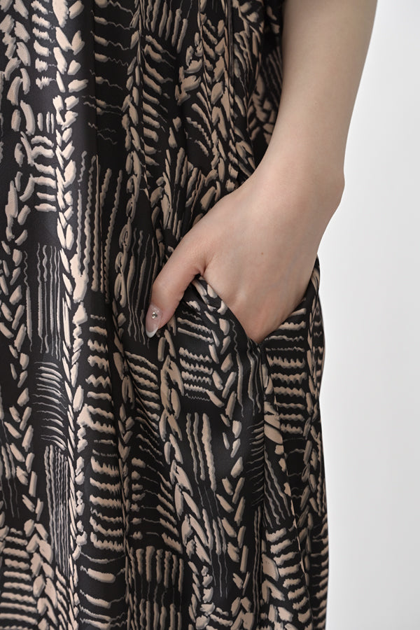 Cable Print Color-Block Dress