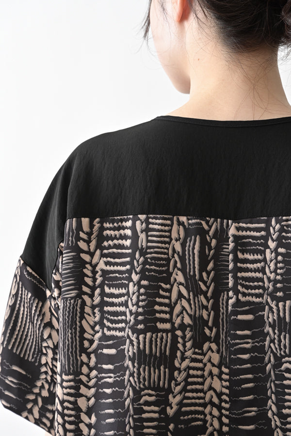 Cable Print Color-Block Dress