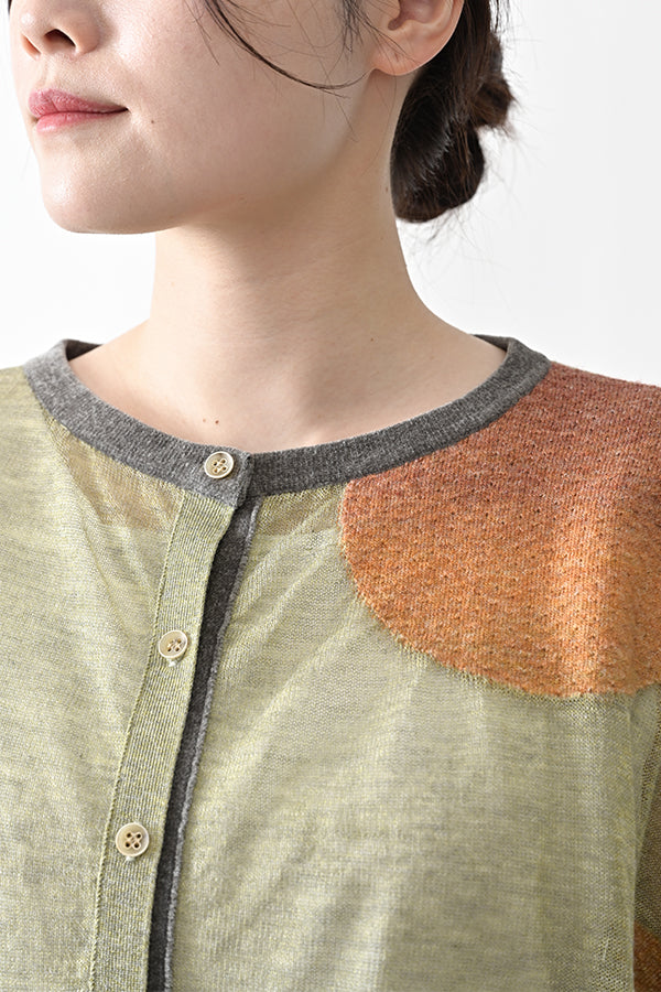 Sheer Circle Gather Cardigan