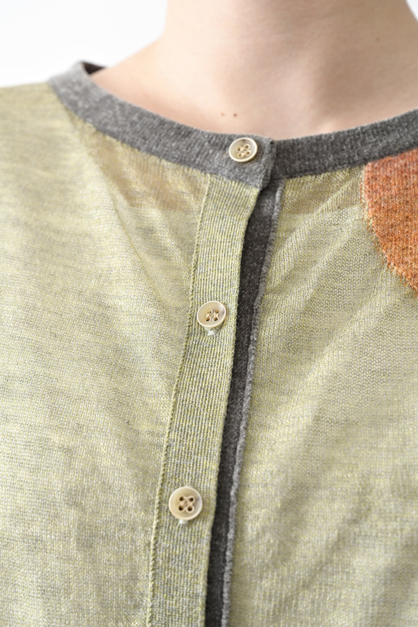 Sheer Circle Gather Cardigan