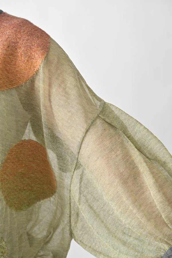 Sheer Circle Gather Cardigan