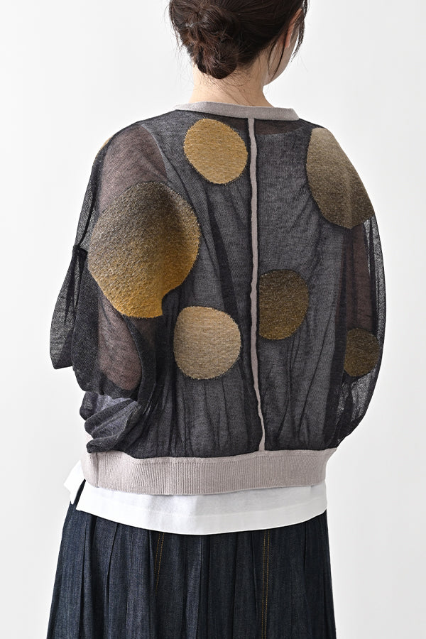 Sheer Circle Gather Cardigan