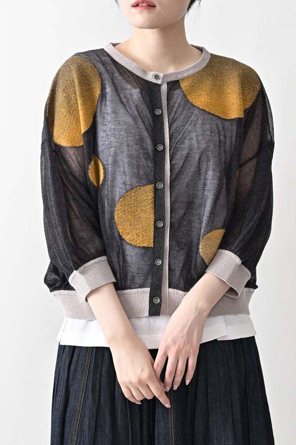Sheer Circle Gather Cardigan