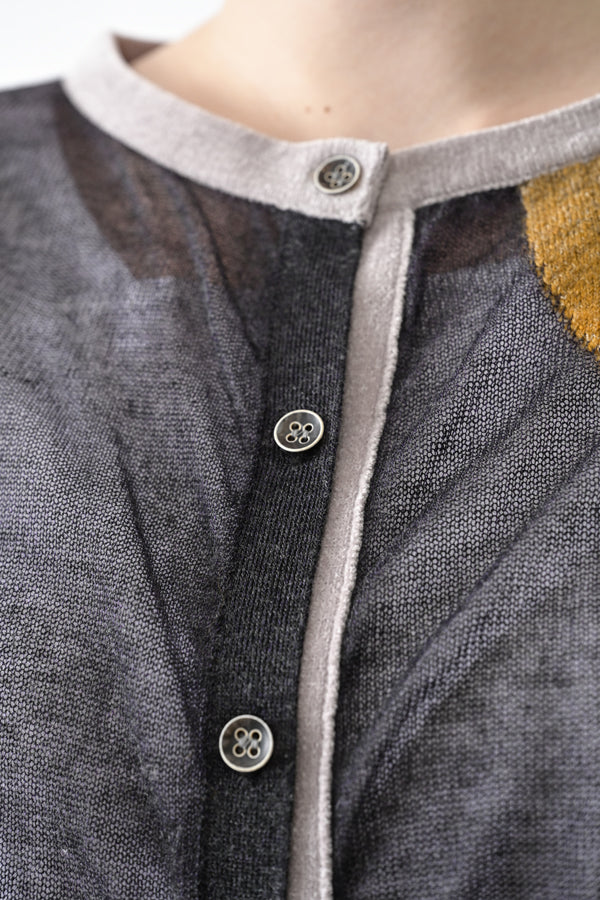 Sheer Circle Gather Cardigan
