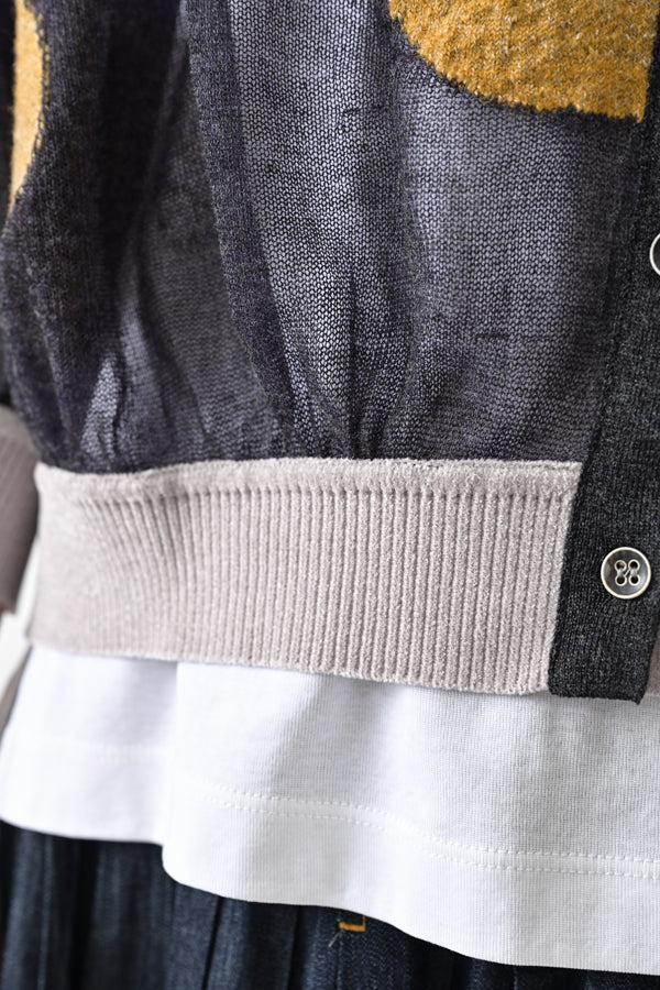 Sheer Circle Gather Cardigan