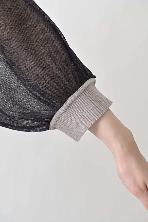 Sheer Circle Gather Cardigan