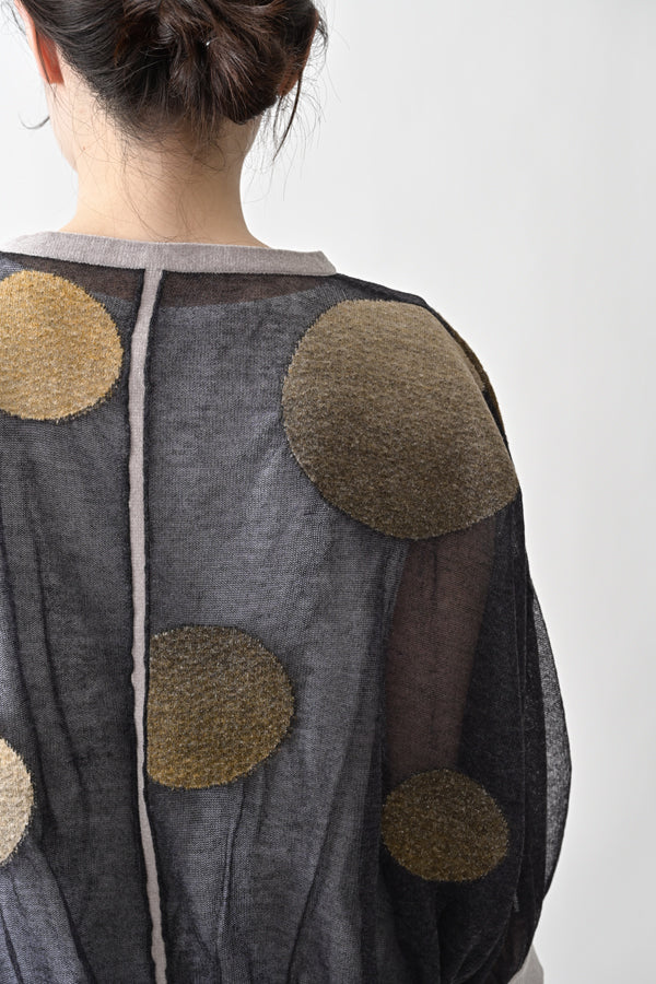 Sheer Circle Gather Cardigan