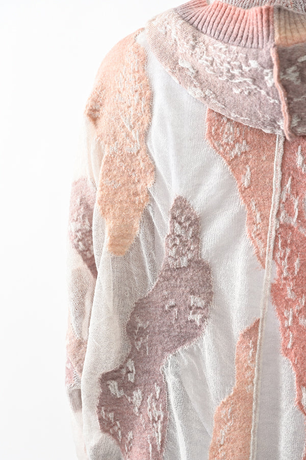 Sheer Camouflage Hooded Cardigan