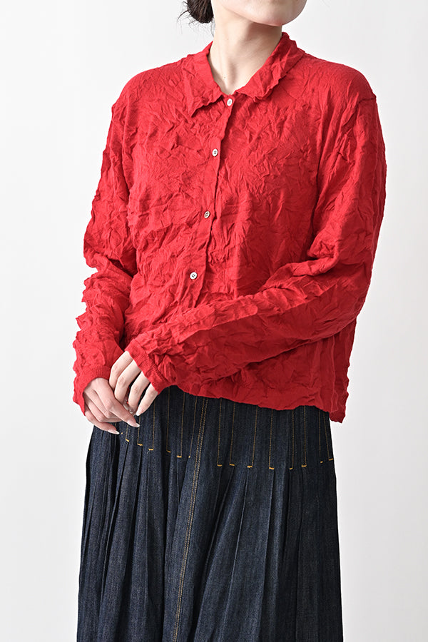 Crinkled Long Sleeve Cardigan