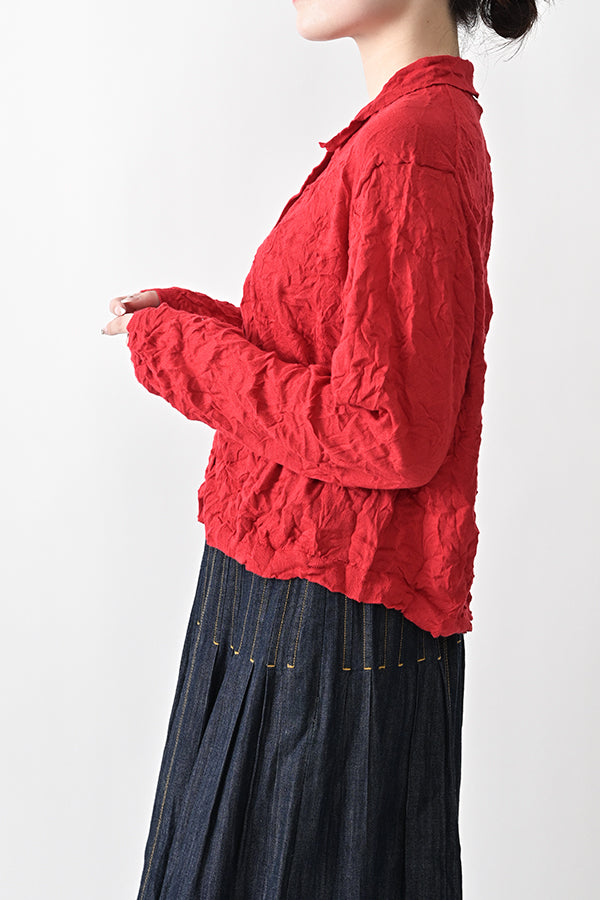 Crinkled Long Sleeve Cardigan
