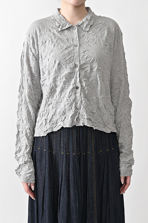 Crinkled Long Sleeve Cardigan
