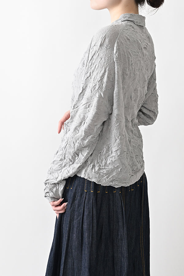 Crinkled Long Sleeve Cardigan