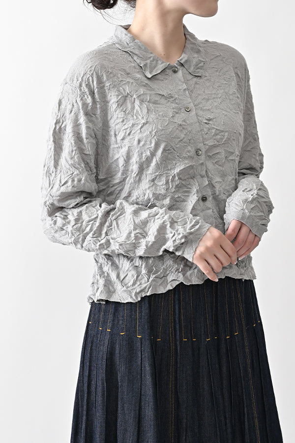Crinkled Long Sleeve Cardigan