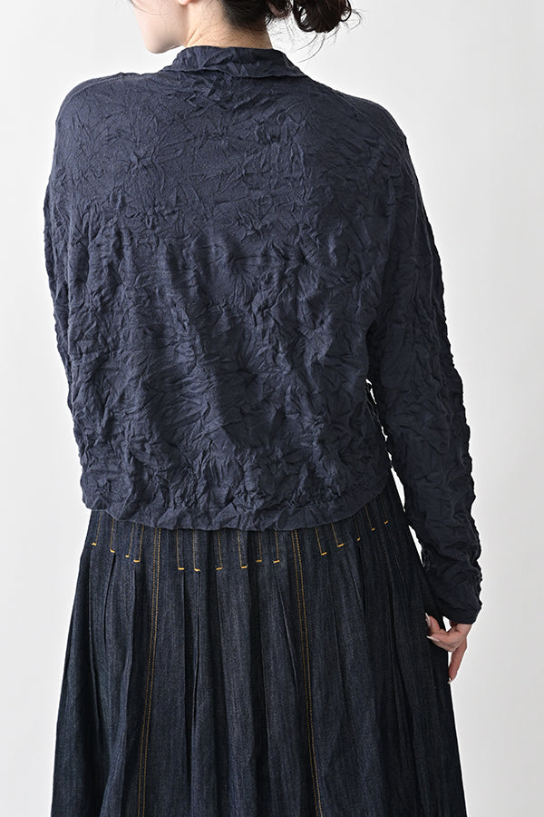 Crinkled Long Sleeve Cardigan
