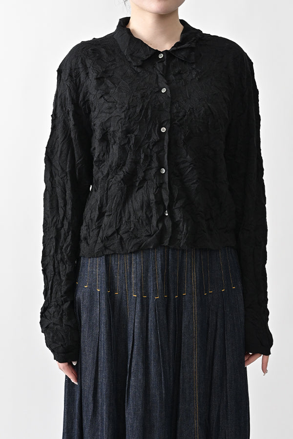 Crinkled Long Sleeve Cardigan