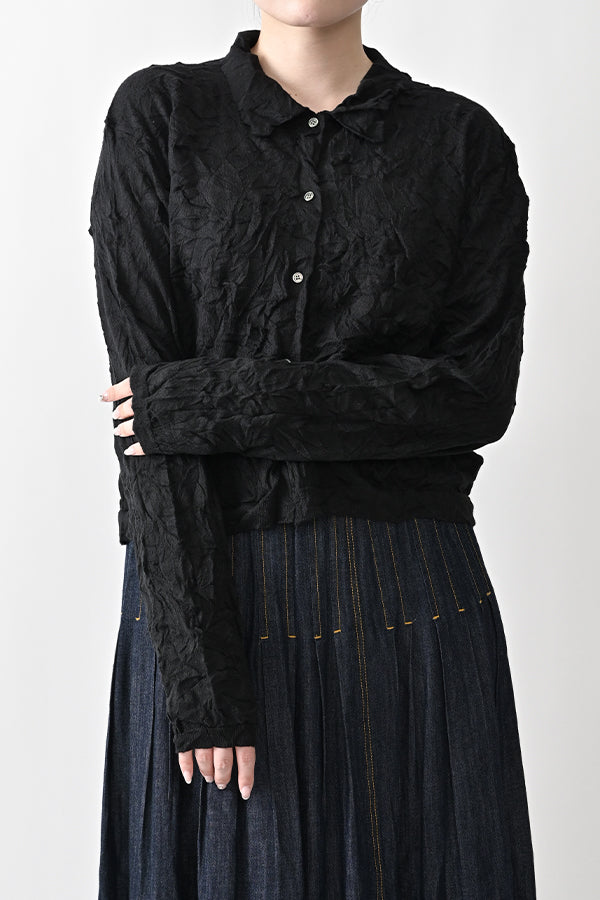 Crinkled Long Sleeve Cardigan