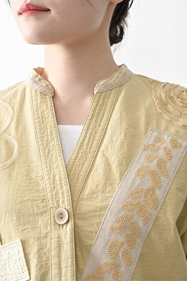 Motif Embroidered Short Jacket