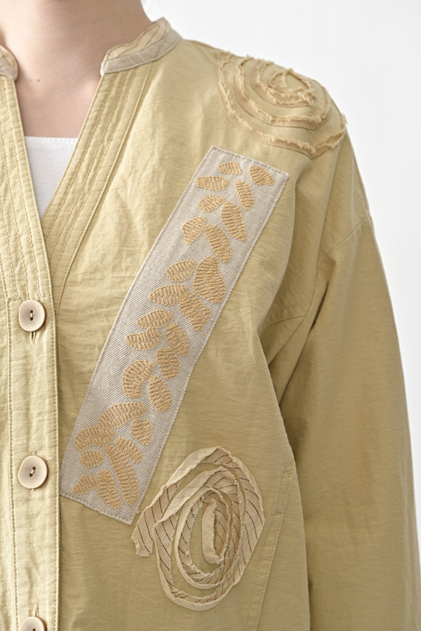 Motif Embroidered Short Jacket