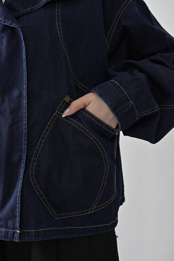 Curve Patch Denim Jacket