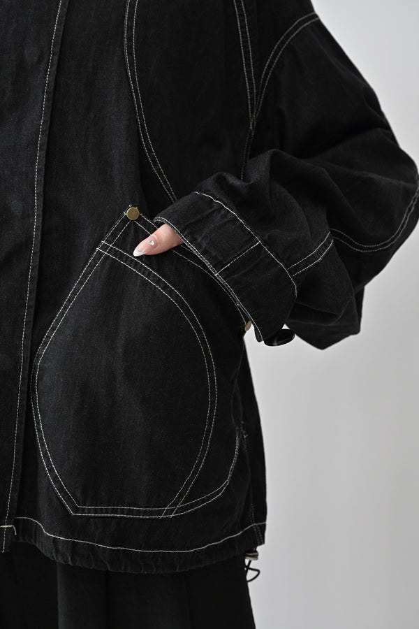 Curve Patch Denim Jacket
