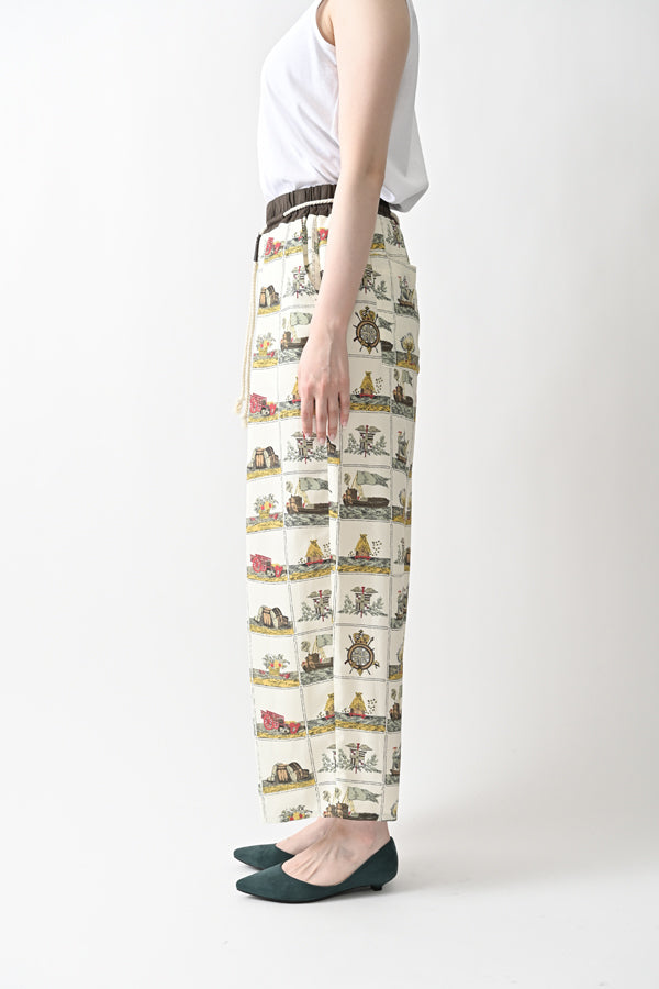 Vintage Scarf Print Trousers