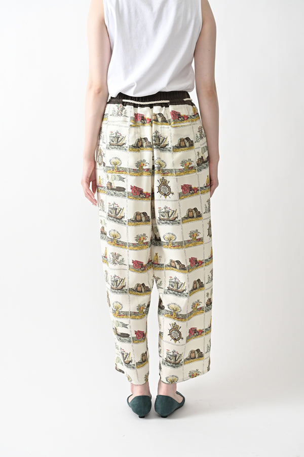 Vintage Scarf Print Trousers