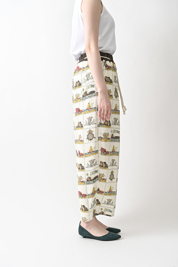 Vintage Scarf Print Trousers