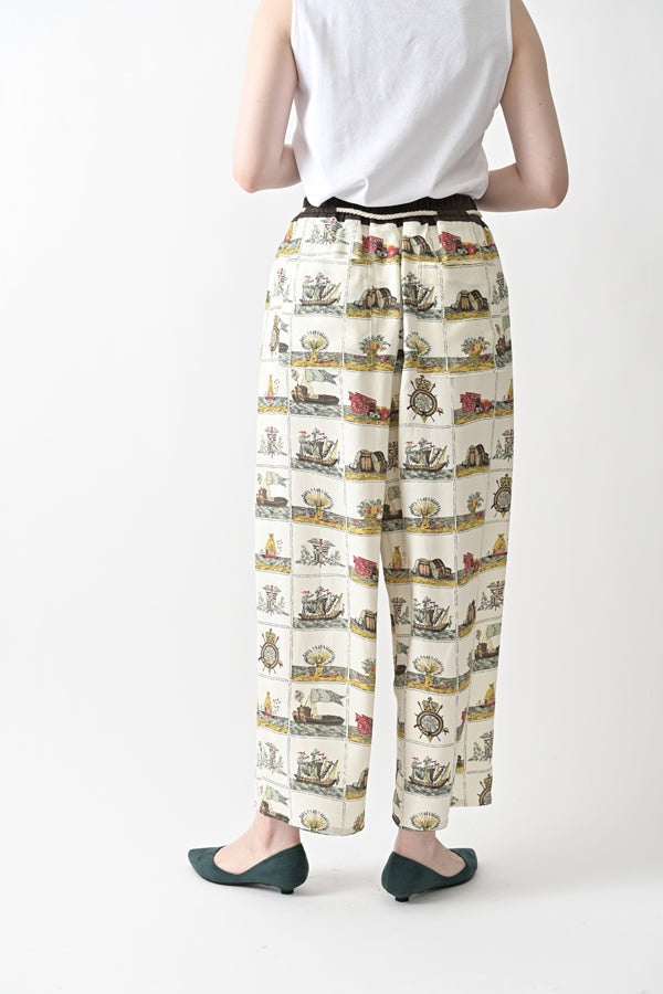 Vintage Scarf Print Trousers