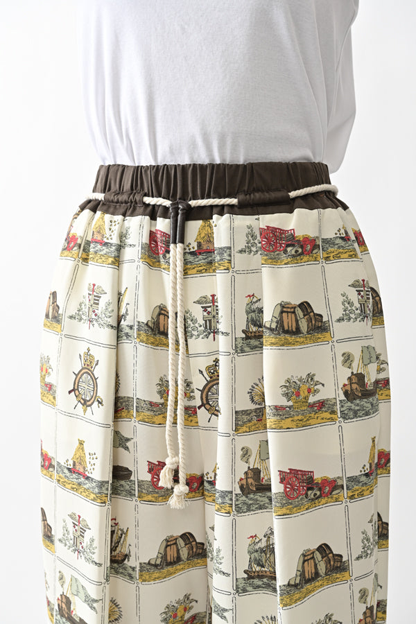 Vintage Scarf Print Trousers